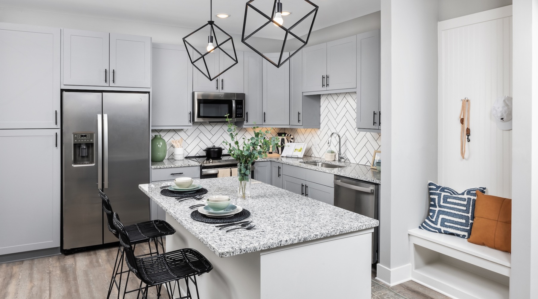 Well-lit kitchen with ample counter space